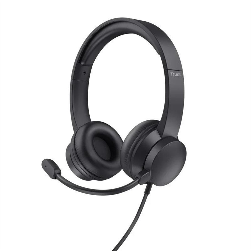 auriculares + microfono trust hs-201 headset usb black
