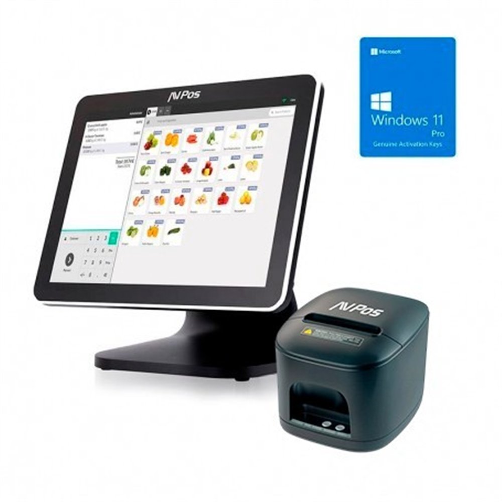 pack tpv avpos k5000 15 tactil intel n100/8gb/ssd128g/w11p + tc15 usb