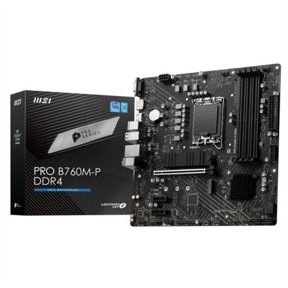 placa base msi pro b760m-p matx 4xddr5 vga + hdmi + dp