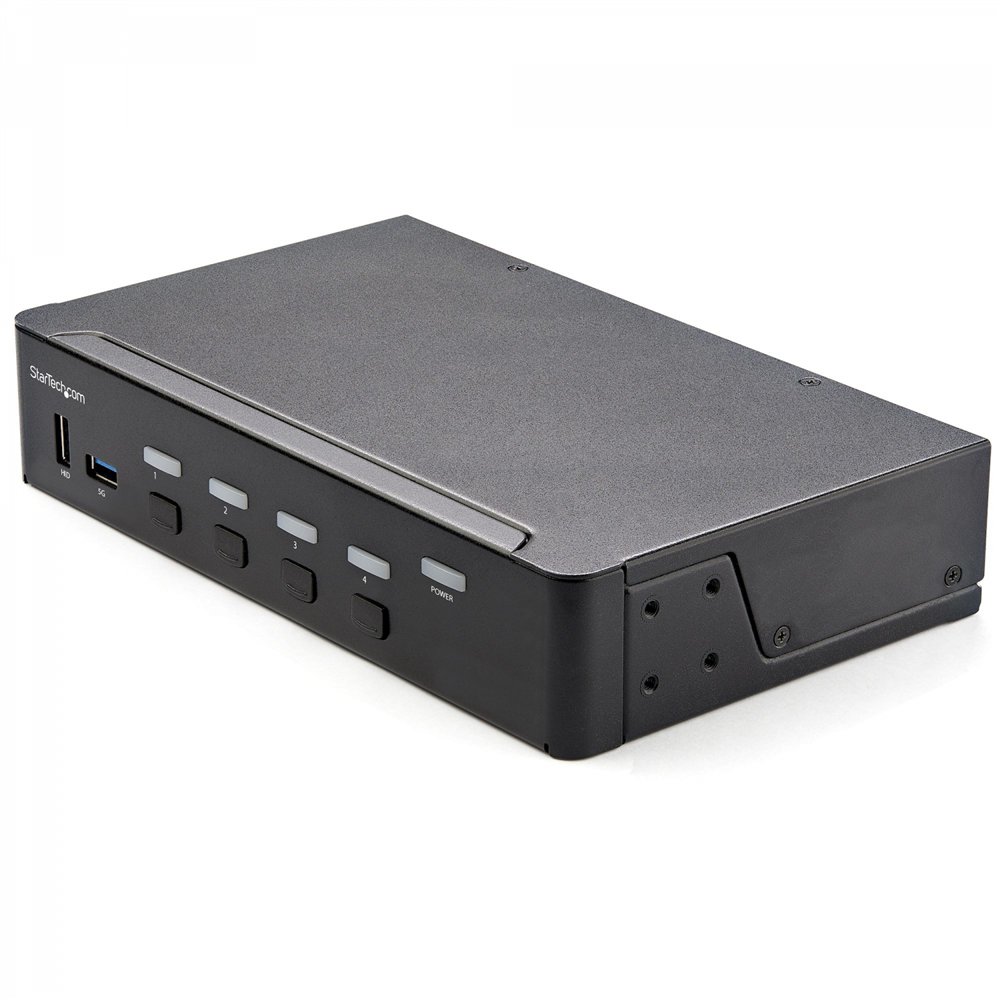 startech.com switch conmutador kvm de 4 puertos hdmi 2.0 4k para 1 monitor - ví­deo de 4k y 60hz ultra hd - hdr - hub ladrón usb