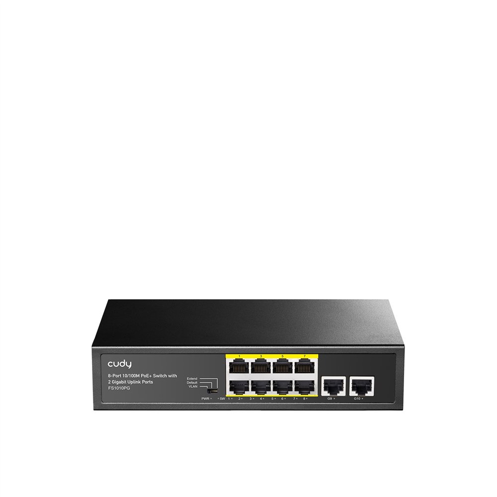cudy fs1010pg switch fast ethernet (10/100) energí­a sobre ethernet (poe) negro