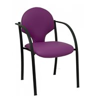 piqueras y crespo pack 2 sillas hellin chasis negro similpiel morado
