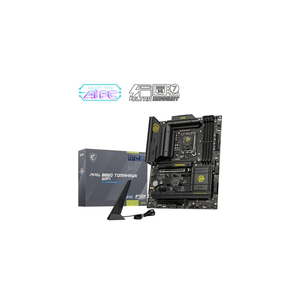 msi mag b860 tomahawk wifi placa base intel b860 lga 1851 (socket v1) atx