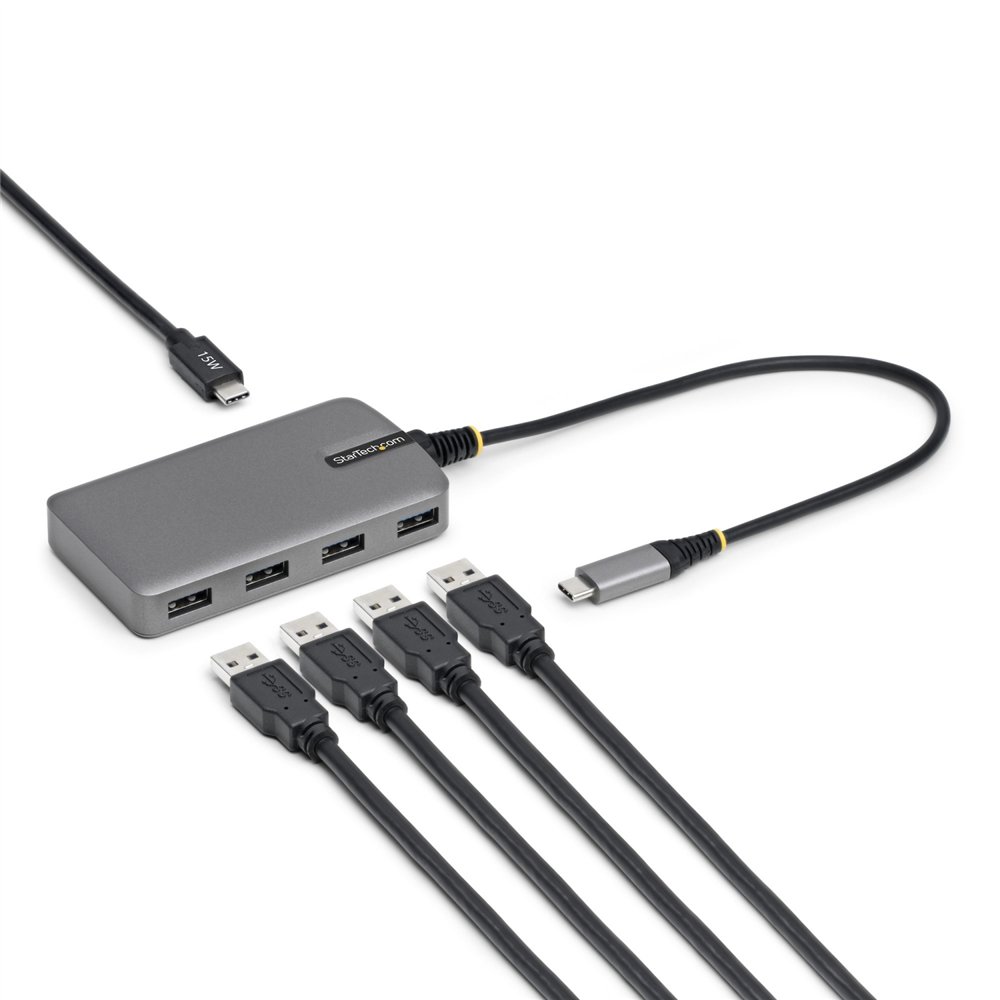 startech.com 5g4ac-usb-c-hub hub de interfaz usb 3.2 gen 1 (3.1 gen 1) type-c 5000 mbit/s gris