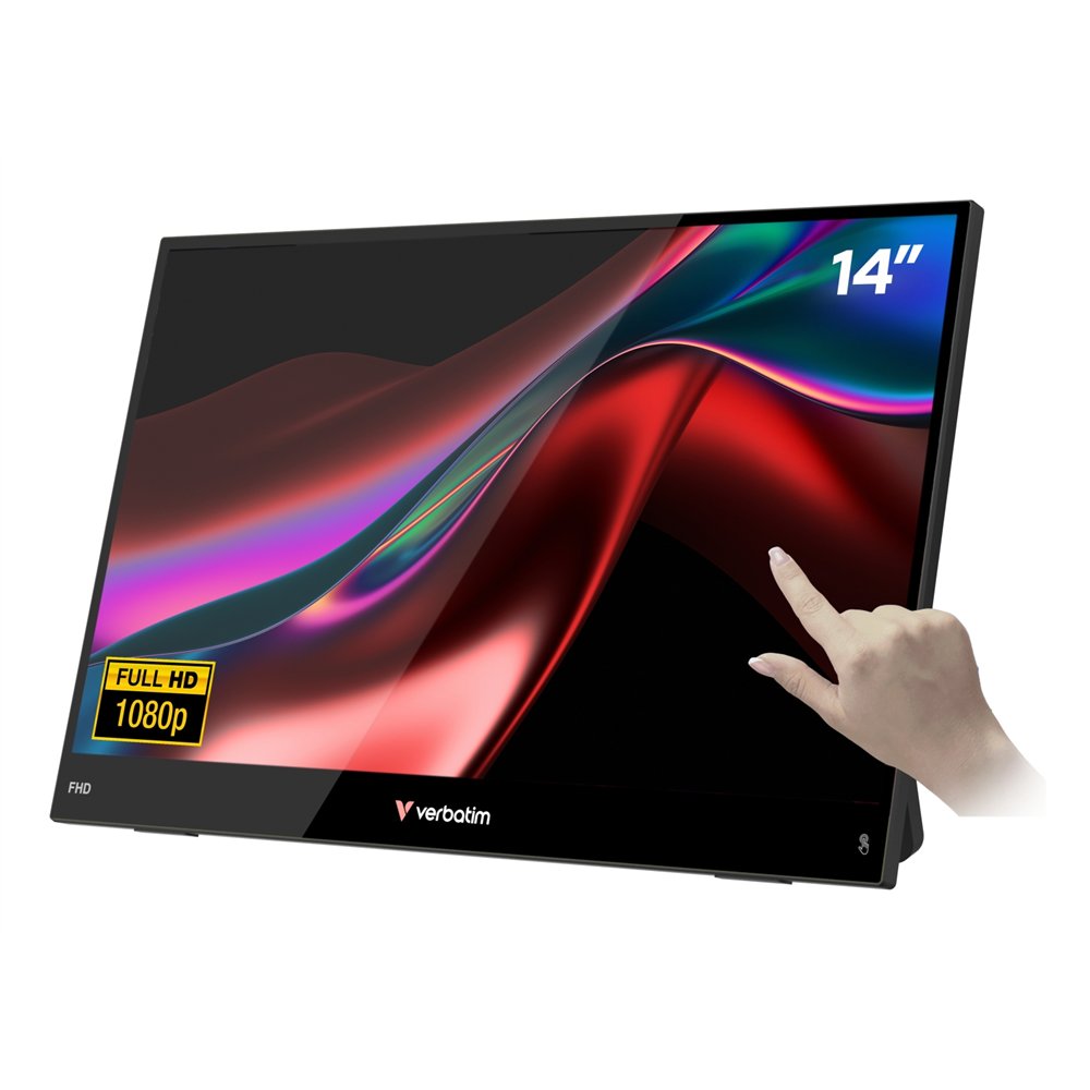 verbatim portable 14" fhd touch monitor light monitor portátil negro 35,6 cm (14") lcd 1920 x 1080 pixeles