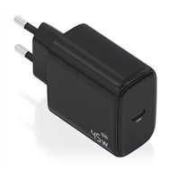 aisens cargador gan 45w, 1xusb-c pd3.0, negro