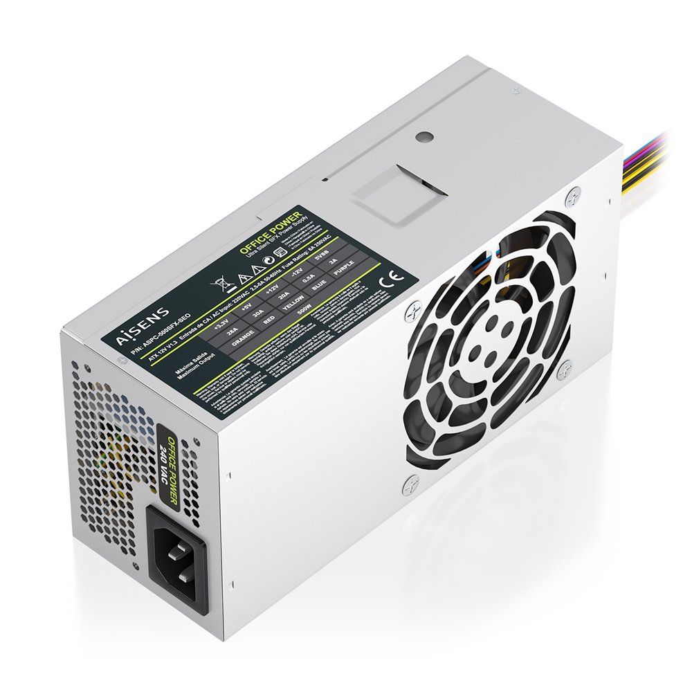 aisens fuente alimentacion tfx 500w oem, plata