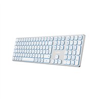 coolbox teclado inalambrico retroiluminado moonlight key b431 usb-c+bt5.1+rf2.4g blanco de aluminio