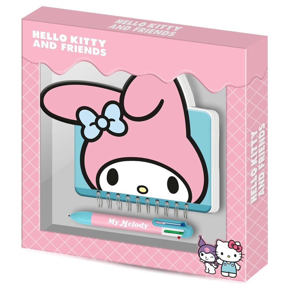 diario + boligrafo my melody hello kitty and friends