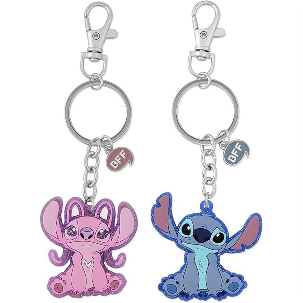 set 2 llaveros angel &38 stitch disney