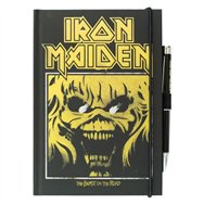 cuaderno a5 premium + boligrafo proyector iron maiden