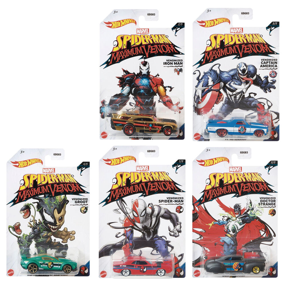 coche entertainment hot wheels spiderman marvel surtido