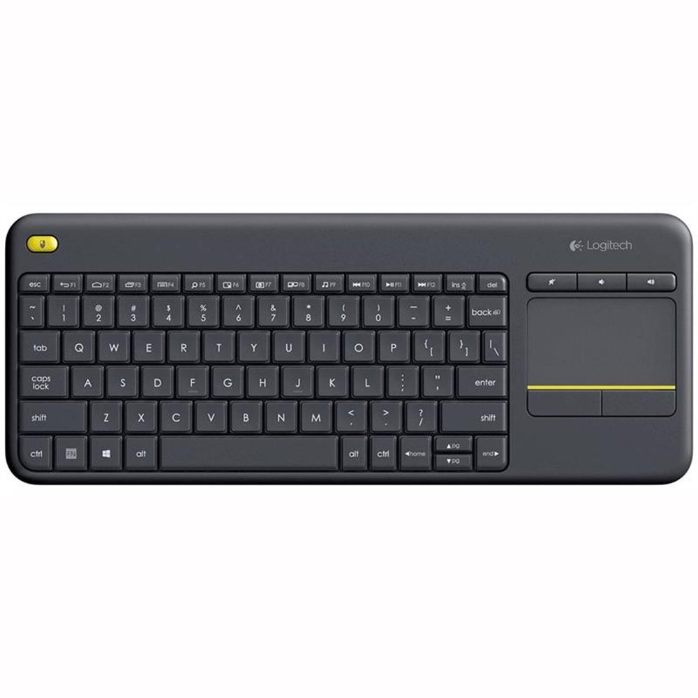 teclado logitech k400 rf wireless touchpad black