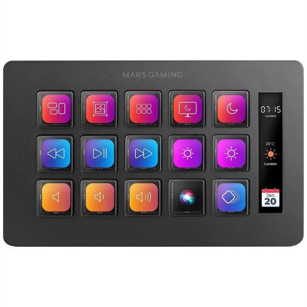 stream deck mars gaming 15 teclas personalizables pantalla lcd black