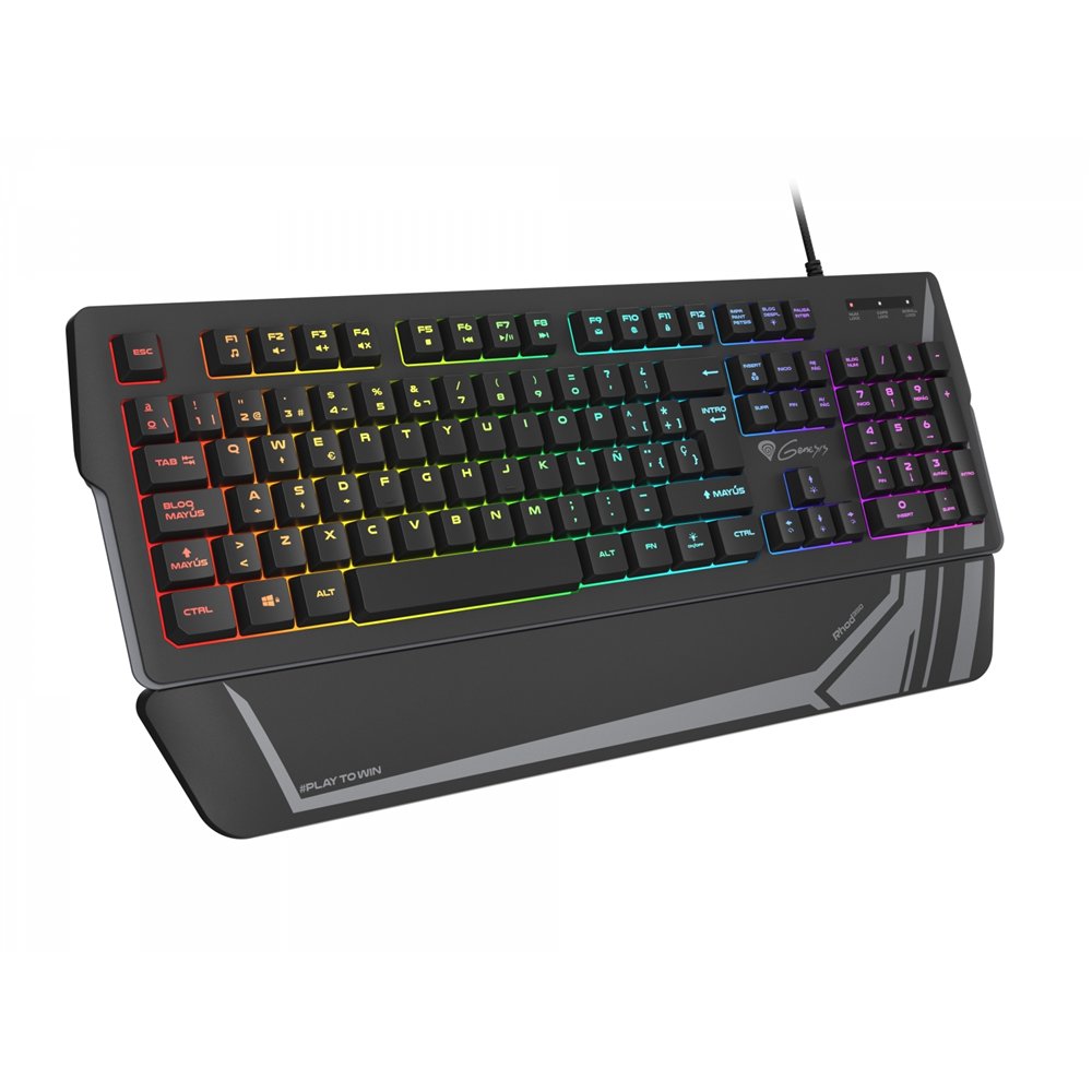genesis rhod 350 rgb teclado usb qwerty español negro