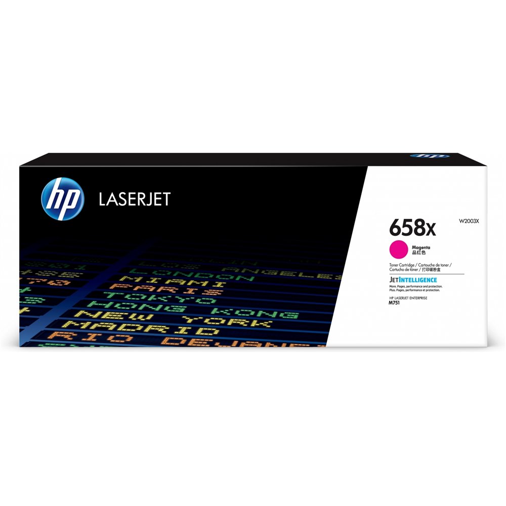 hp cartucho de tóner original laserjet 658x magenta de alta capacidad
