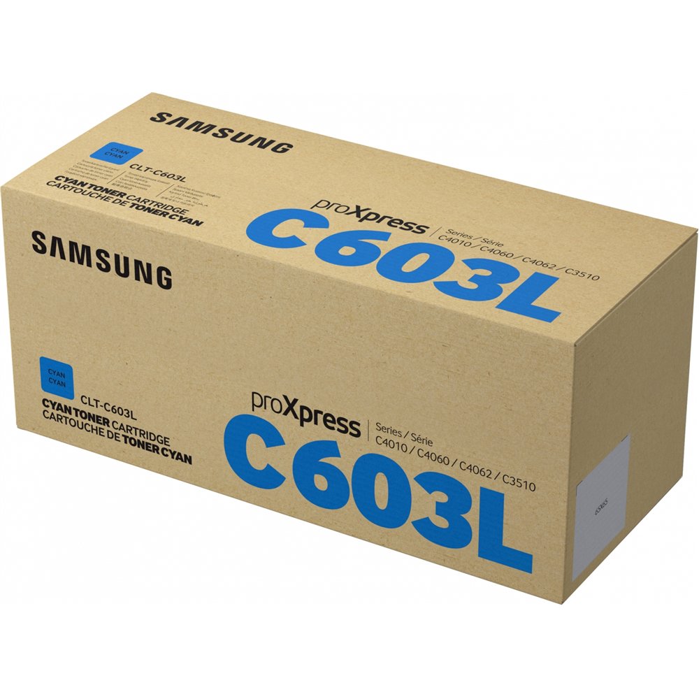 cartucho de tóner samsung clt-c603l original de alto rendimiento cian