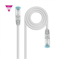 nanocable cable de red latiguillo cat.7 600mhz lszh sftp pimf awg26, gris, 25 cm