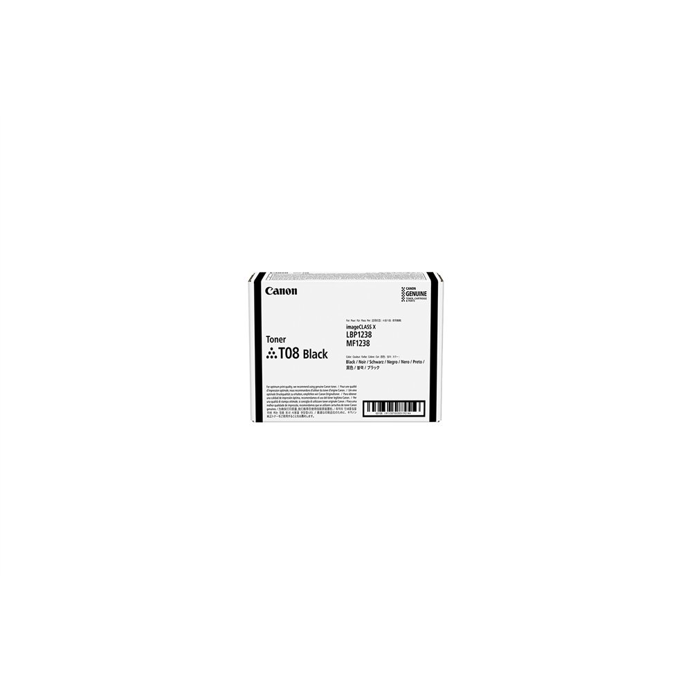 canon toner t08 black cartucho de tóner 1 pieza(s) original negro