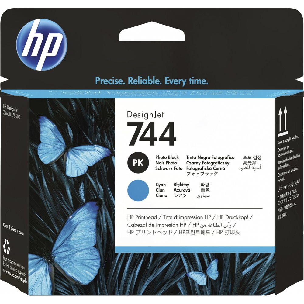 hp cabezal de impresión designjet 744 negro fotográfico/cian