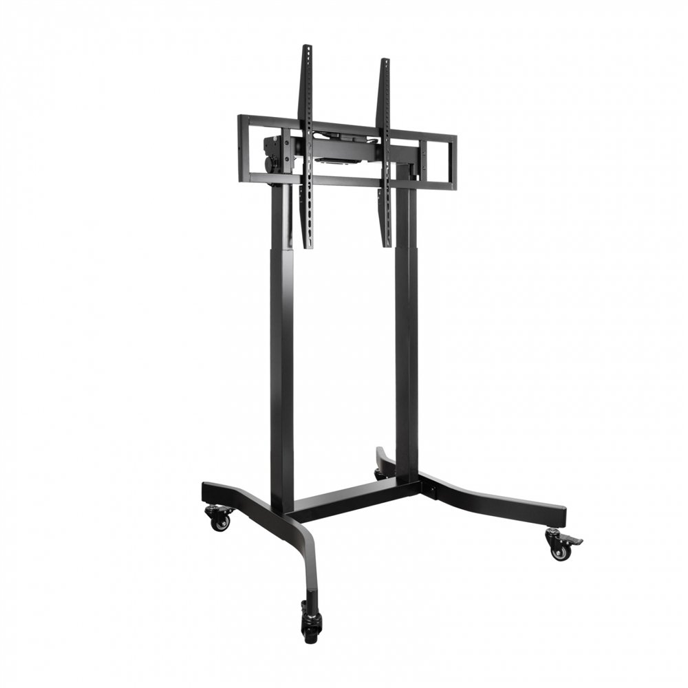 tooq lux soporte de suelo con ruedas y regulación eléctrica de altura para pantallas 55"-100", negro