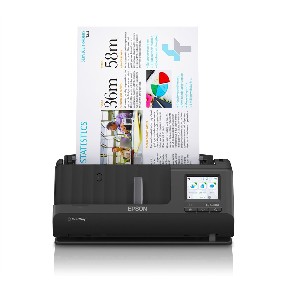 epson es-c380w adf + escáner alimentado por hojas 600 x 600 dpi a4 negro