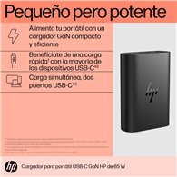 hp cargador para portátil de con usb-c gan de 65 w