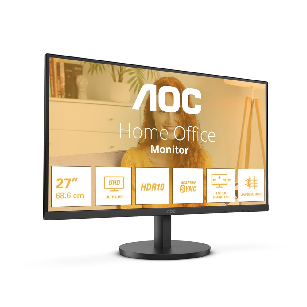 aoc b3 u27b3m pantalla para pc 68,6 cm (27") 3840 x 2160 pixeles 4k ultra hd lcd negro