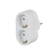 hama 00108876 adaptador de enchufe eléctrico tipo c (euroconcexión) + tipo f blanco