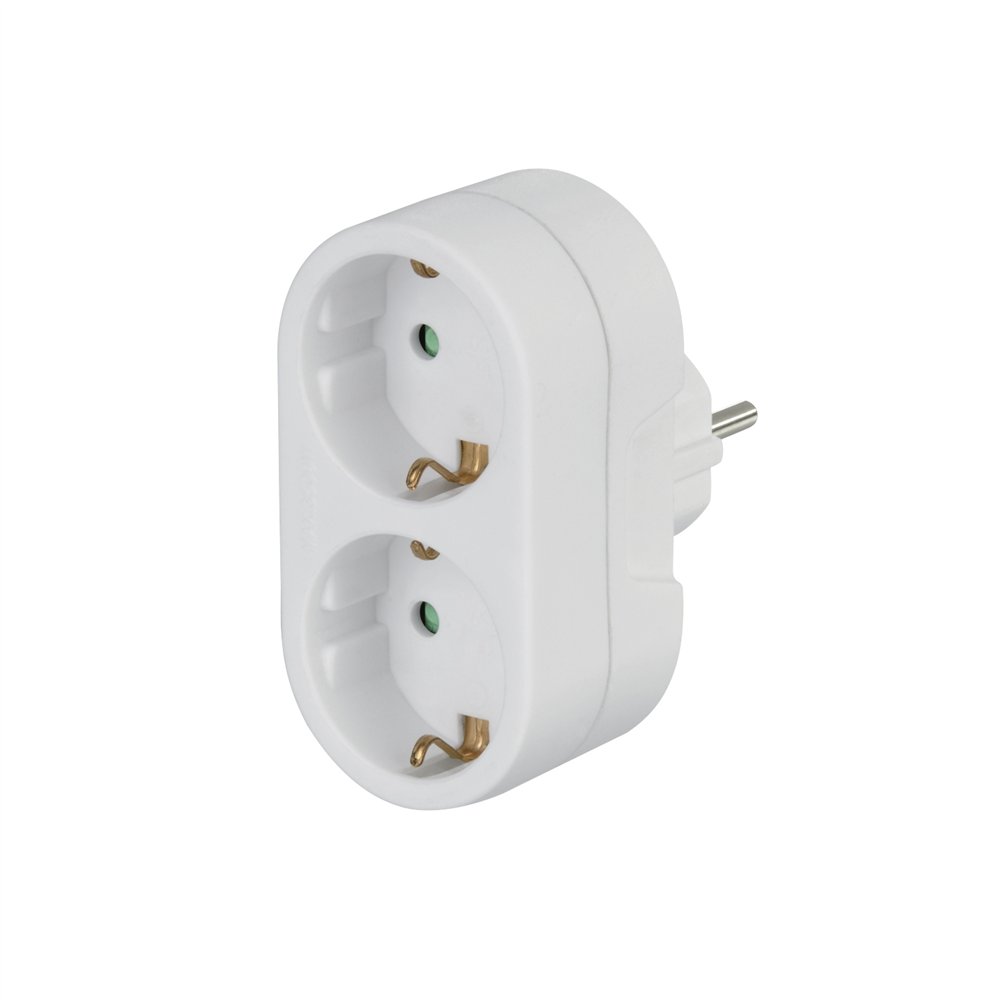 hama 00108876 adaptador de enchufe eléctrico tipo c (euroconcexión) + tipo f blanco