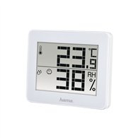hama | termómetro e higrómetro digital (control de humedad y temperatura de interiores, almacenamiento de datos), color blanco