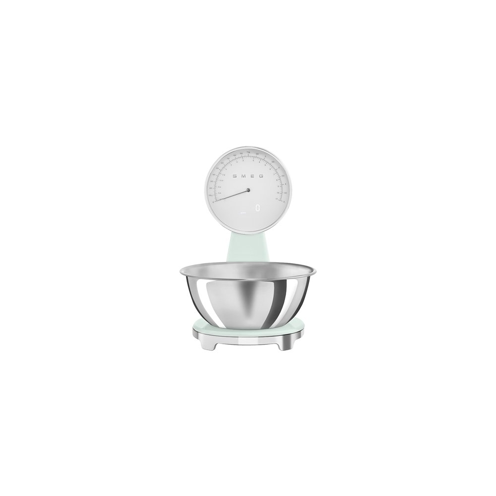 smeg ksf01pgww báscula de cocina cromo, verde encimera báscula electrónica de cocina