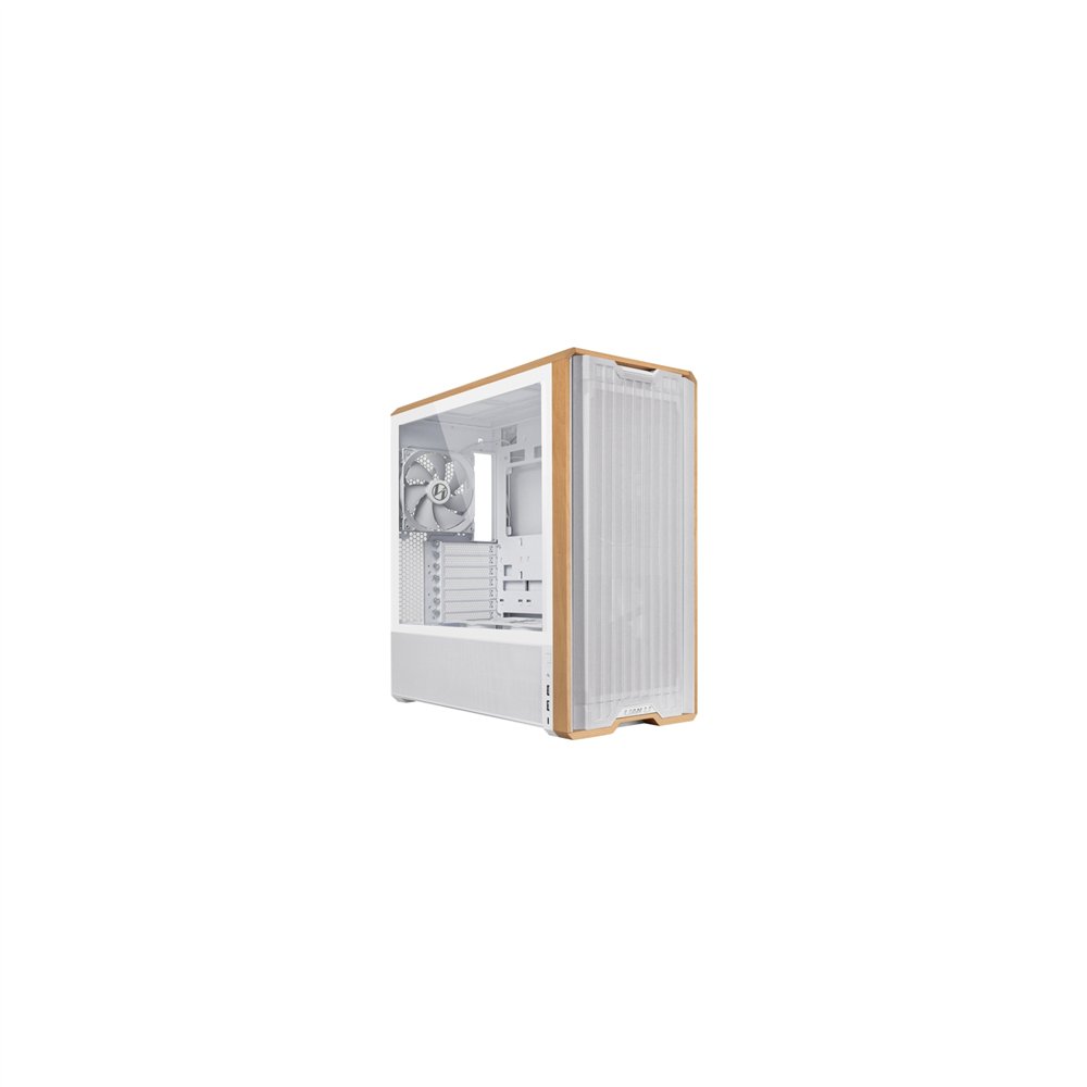 lian li lancool lan217w carcasa de ordenador midi tower blanco, madera