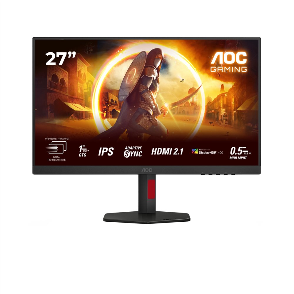 aoc g4 u27g4r pantalla para pc 68,6 cm (27") 3840 x 2160 pixeles quad hd led negro, rojo