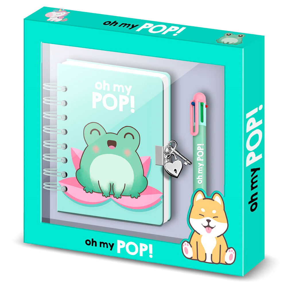 diario + boligrafo froggy oh my pop!