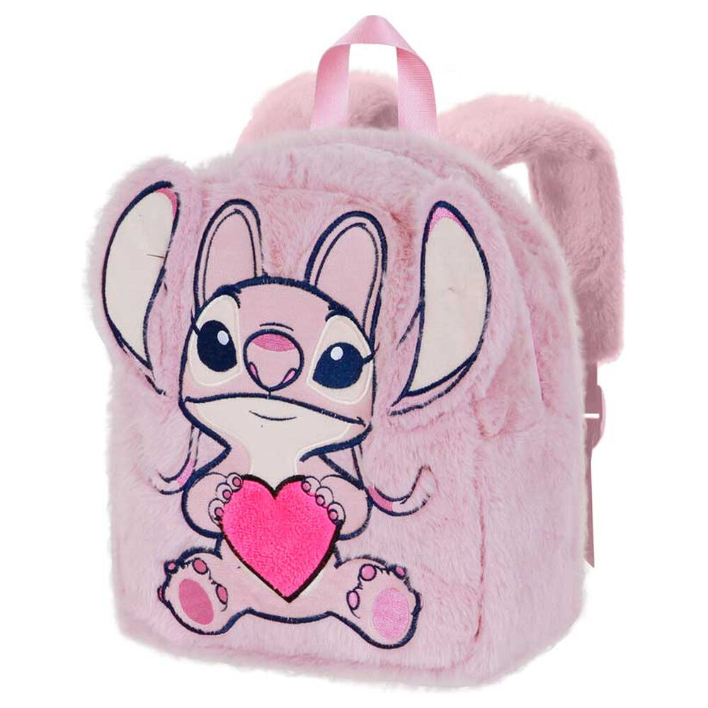 mochila peluche corazon angel stitch disney