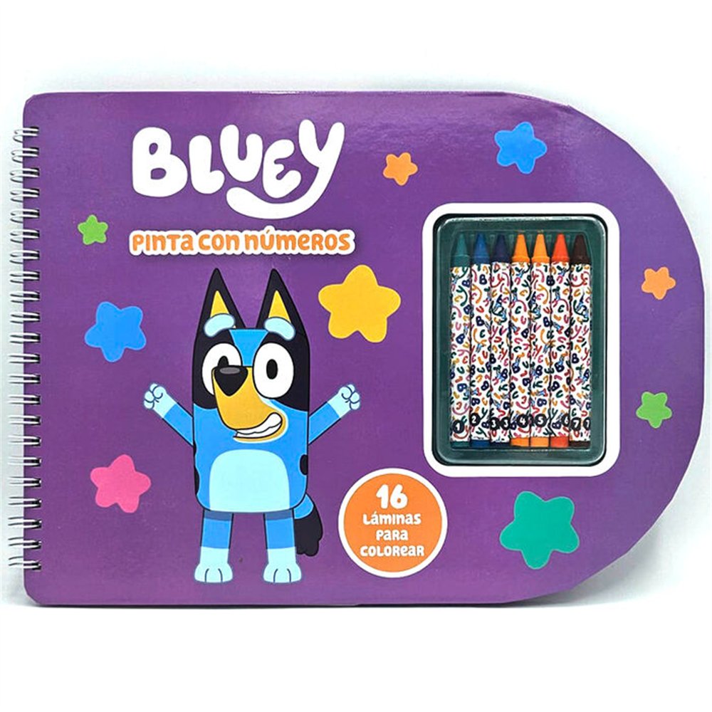 libreta pinta con numeros bluey
