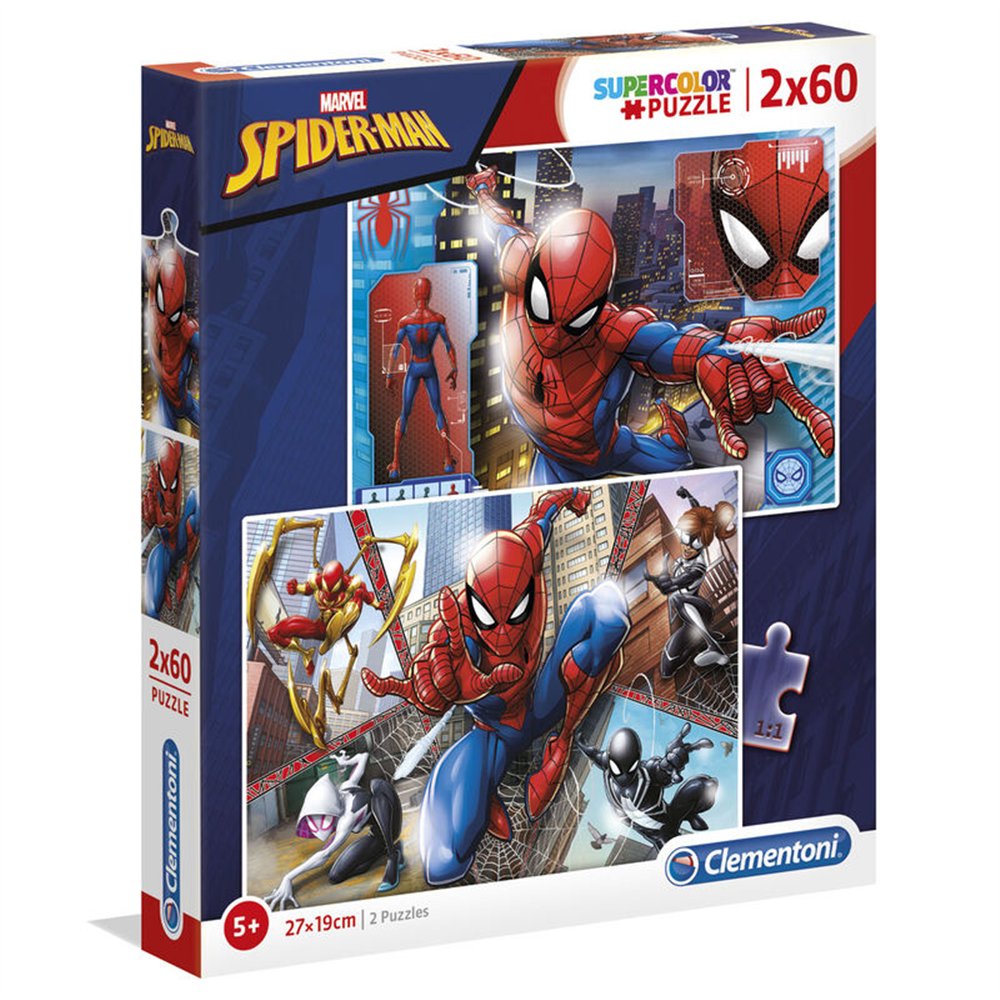 puzzle spiderman marvel 2x60pzs