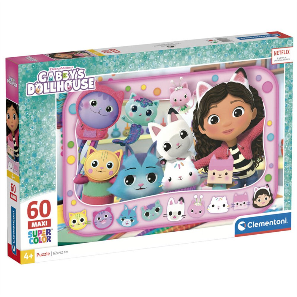 puzzle maxi la casa de muñecas de gabby 60pzs
