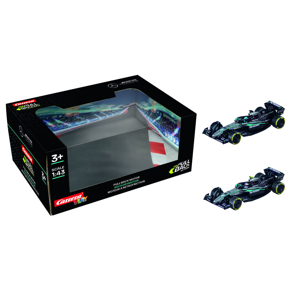 blister 2 coches f1 mercedes amg petronas twinpack pull back