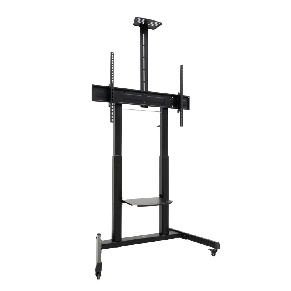 tooq “aquiles” soporte de suelo con ruedas con regulación de altura para pantallas 60"-100", negro