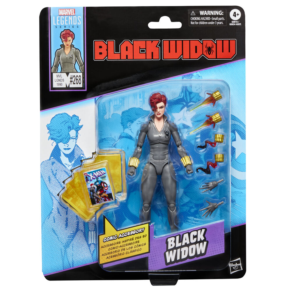 figura viuda negra black widow marvel legends series 15cm