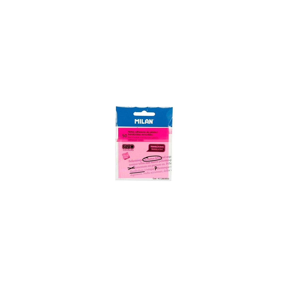 50 notas adhesivas removibles milín translíšcidas rosa fluo 411260850