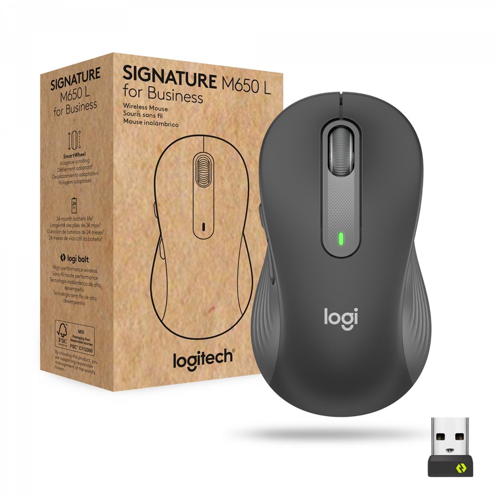 logitech signature m650 for business ratón mano derecha rf wireless + bluetooth í“ptico 4000 dpi