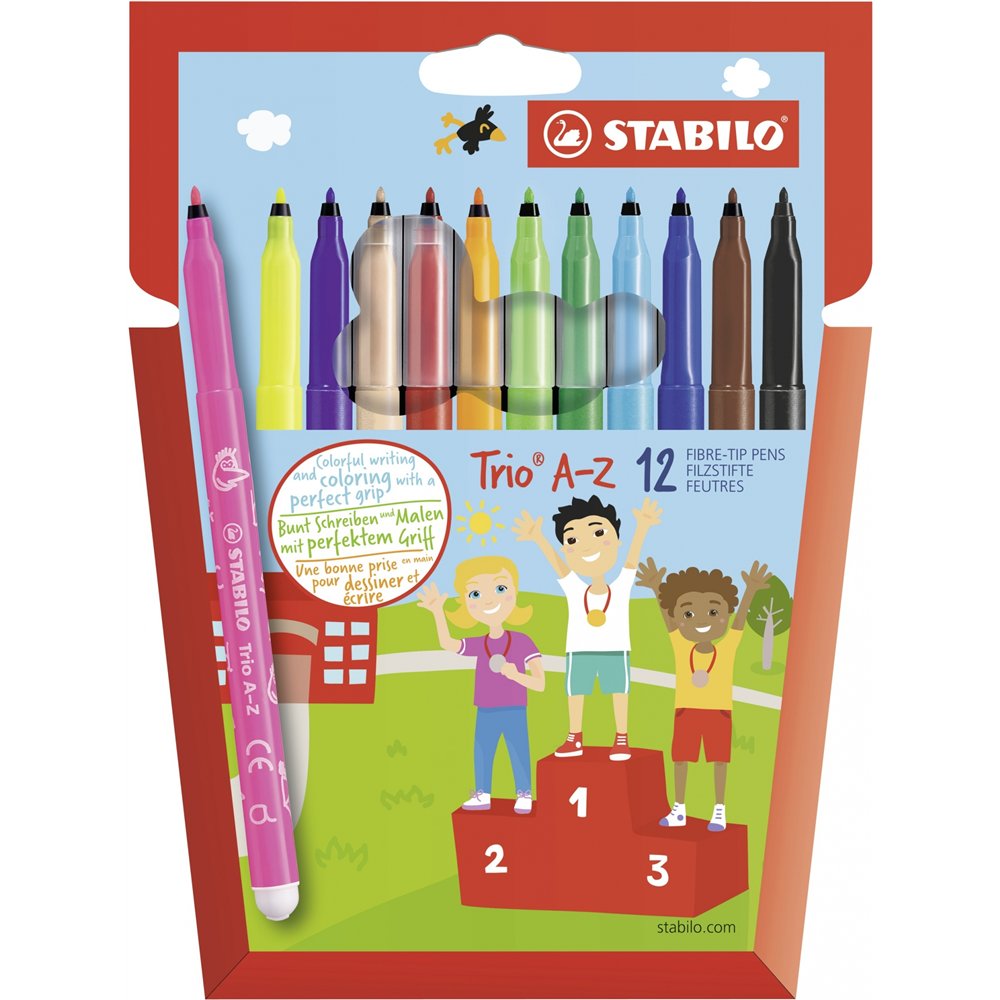 stabilo trio aâ€“z rotulador fino multicolor 12 pieza(s)