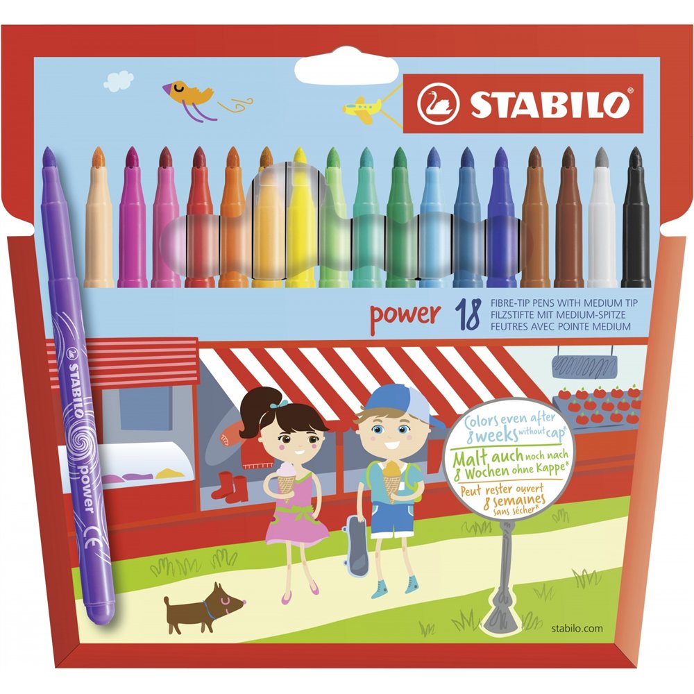 stabilo power rotulador medio multicolor 18 pieza(s)