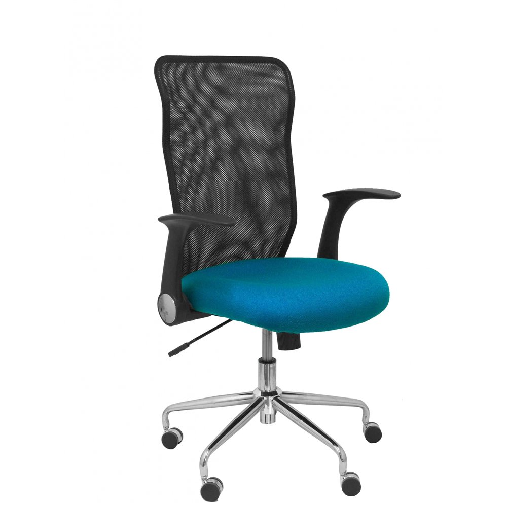 piqueras y crespo silla minaya respaldo malla negro asiento bali verde petróleo