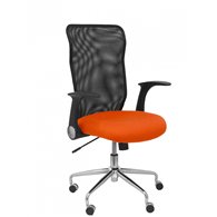 piqueras y crespo silla minaya respaldo malla negro asiento bali naranja oscuro