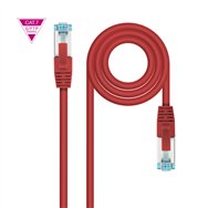 nanocable cable de red cat.7 600mhz lszh sftp pimf awg26, rojo, 30 cm