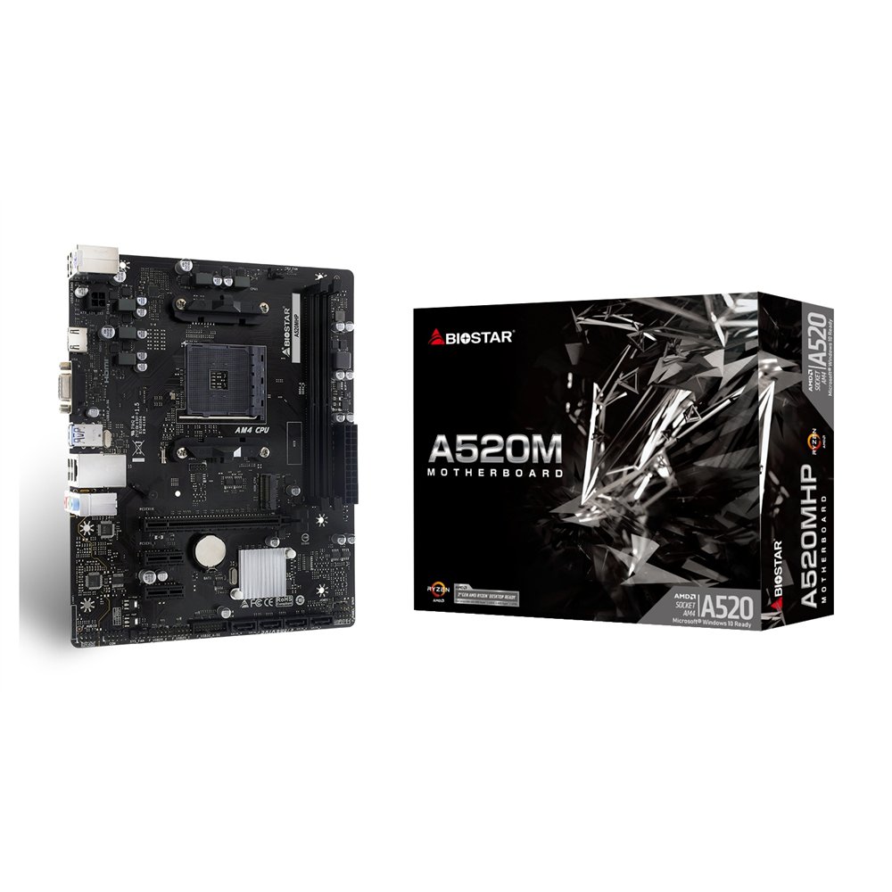 biostar a520mhp placa base amd a520 zócalo am4 micro atx